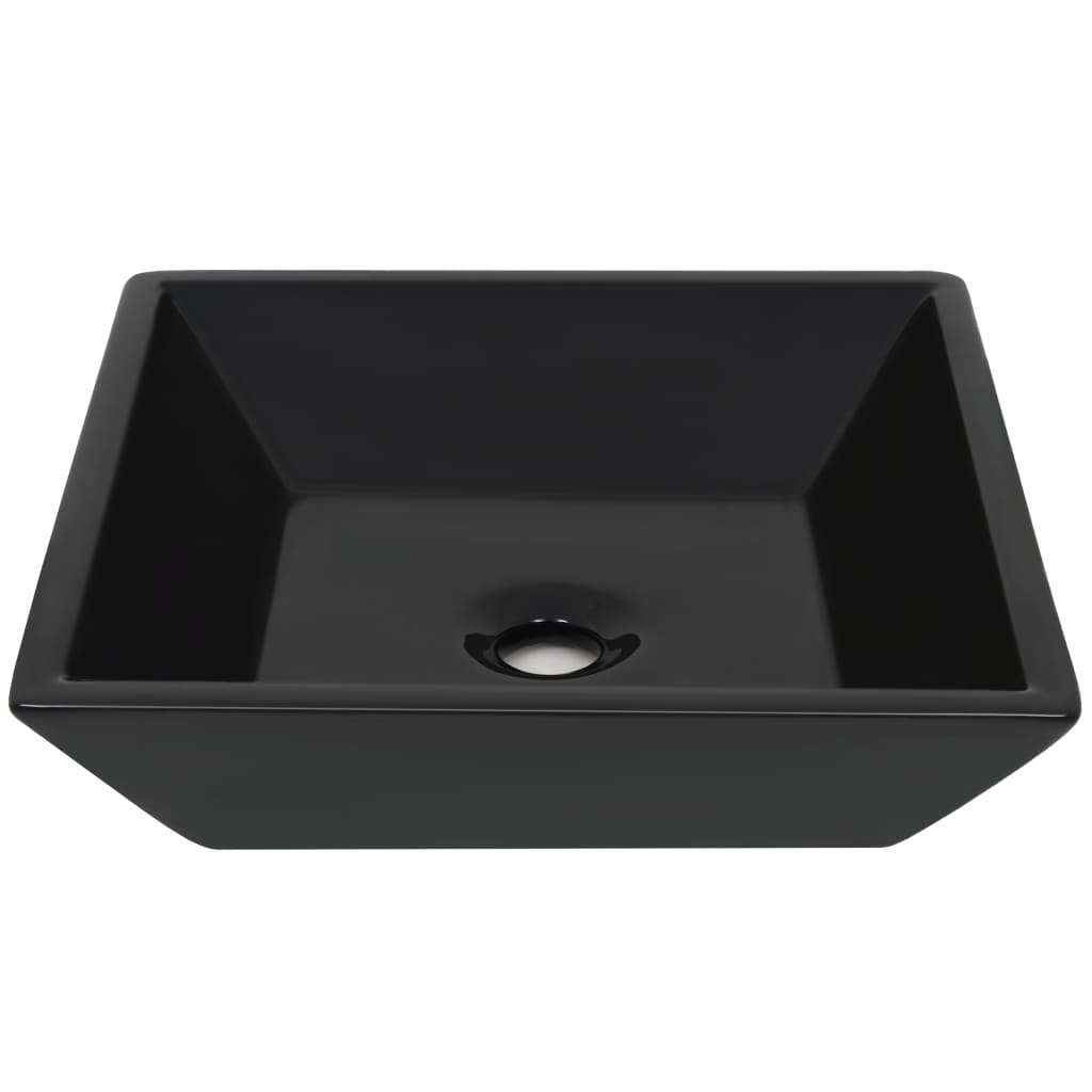 Waschbecken Keramik Quadratisch Schwarz 41,5 x 41,5 x 12 cm