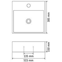 Thumbnail for Waschbecken mit Hahnloch Keramik Schwarz  51,5 x 38,5 x 15 cm