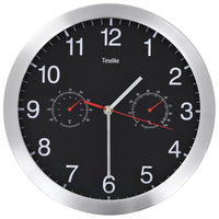 Thumbnail for Wanduhr mit Quarzwerk, Hygrometer und Thermometer 30 cm Schwarz