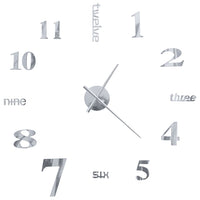 Thumbnail for 3D-Wanduhr Modernes Design 100 cm XXL Silbern