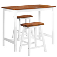 Thumbnail for Bartisch- und Hocker-Set 3-tlg. Massivholz