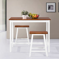 Thumbnail for Bartisch- und Hocker-Set 3-tlg. Massivholz
