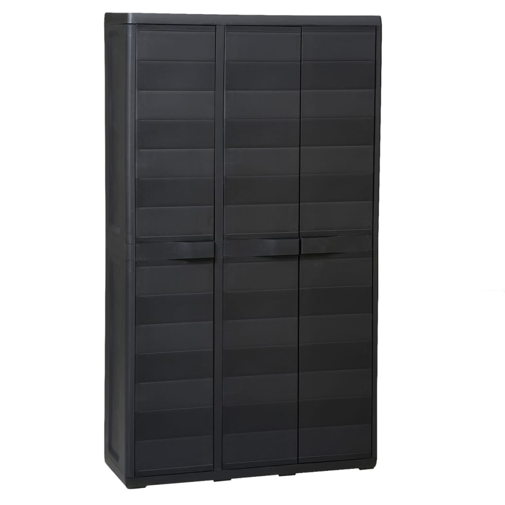 Gartenschrank mit 4 Regalen Schwarz