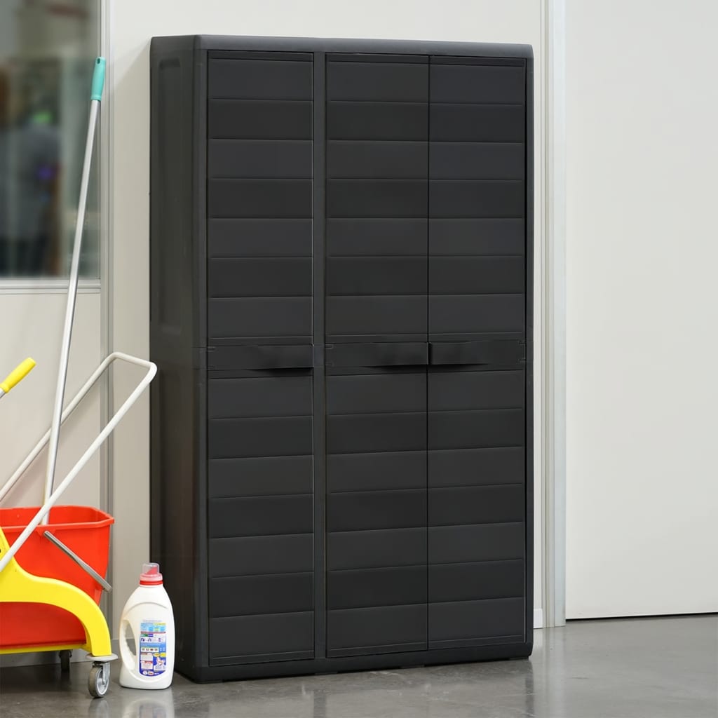 Gartenschrank mit 4 Regalen Schwarz