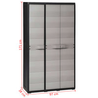 Thumbnail for Gartenschrank mit 4 Regalen Schwarz und Grau