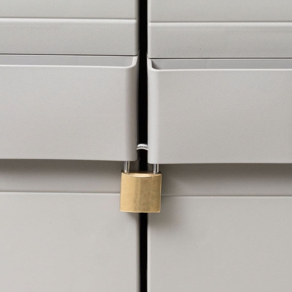 Gartenschrank mit 4 Regalen Schwarz und Grau