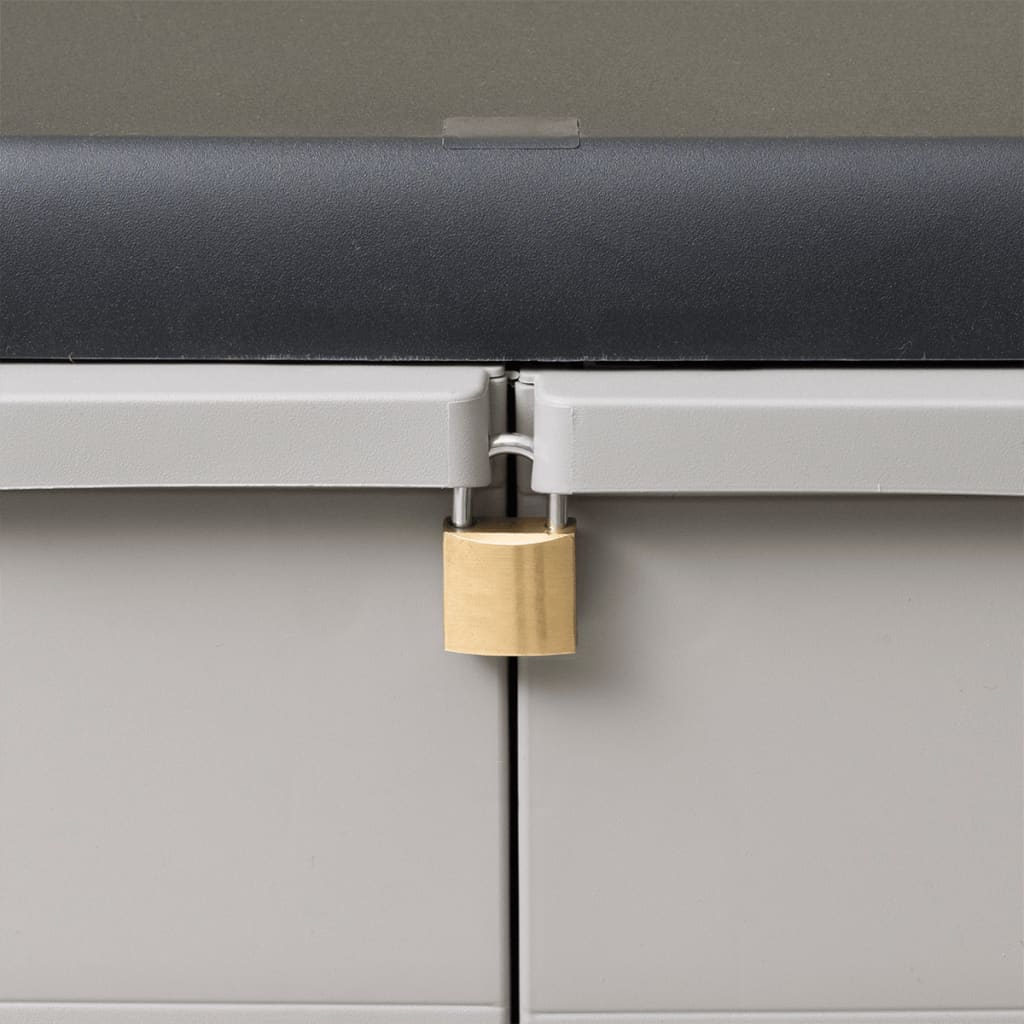 Gartenschrank mit 2 Regalen Schwarz und Grau