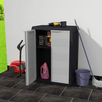 Thumbnail for Gartenschrank mit 1 Regal Schwarz und Grau