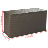 Thumbnail for Garten-Aufbewahrungsbox Braun 120x56x63 cm PP Rattan