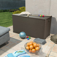 Thumbnail for Garten-Aufbewahrungsbox Braun 120x56x63 cm PP Rattan