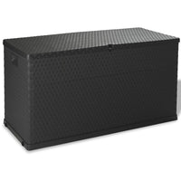 Thumbnail for Garten-Aufbewahrungsbox Anthrazit 120x56x63 cm PP Rattan
