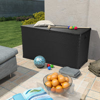 Thumbnail for Garten-Aufbewahrungsbox Anthrazit 120x56x63 cm PP Rattan