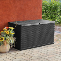 Thumbnail for Garten-Aufbewahrungsbox Anthrazit 120x56x63 cm PP Rattan