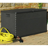Thumbnail for Garten-Aufbewahrungsbox Anthrazit 120x56x63 cm PP Rattan
