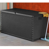 Thumbnail for Garten-Aufbewahrungsbox Anthrazit 120x56x63 cm PP Rattan