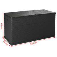 Thumbnail for Garten-Aufbewahrungsbox Anthrazit 120x56x63 cm PP Rattan
