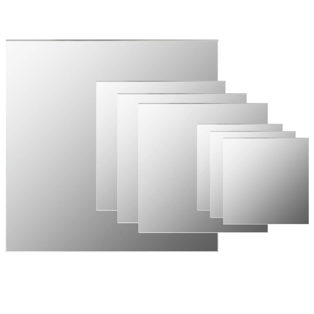7-teiliges Wandspiegelset Quadratisch Glas