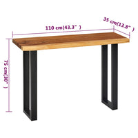 Thumbnail for Konsolentisch Suar-Holz Massiv 110 x 35 x 75 cm