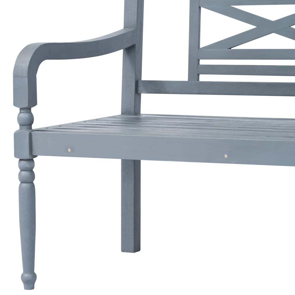 4-tlg. Garten-Lounge-Set Massivholz Akazie Grau und Rot