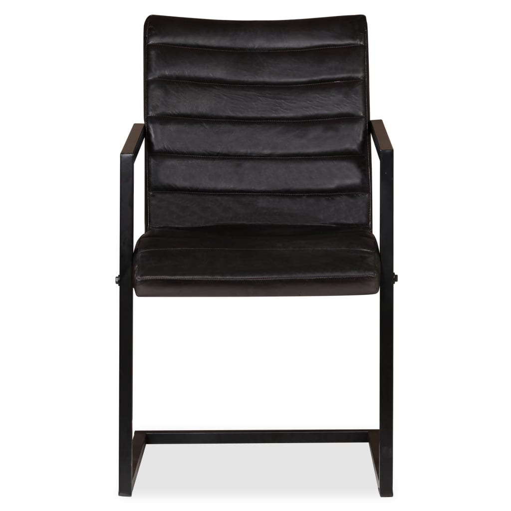 Esszimmerstühle 2 Stk. Anthrazit Echtleder