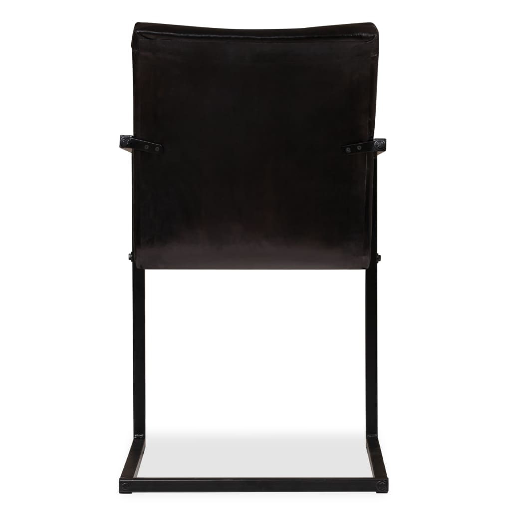 Esszimmerstühle 2 Stk. Anthrazit Echtleder