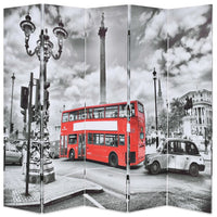 Thumbnail for Raumteiler klappbar 200 x 170 cm London Bus Schwarz-Weiß