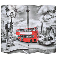 Thumbnail for Raumteiler klappbar 228 x 170 cm London Bus Schwarz-Weiß