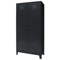 Thumbnail for Kleiderschrank Metall Industrie-Stil 90 x 40 x 180 cm Schwarz