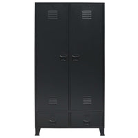Thumbnail for Kleiderschrank Metall Industrie-Stil 90 x 40 x 180 cm Schwarz