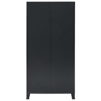 Thumbnail for Kleiderschrank Metall Industrie-Stil 90 x 40 x 180 cm Schwarz