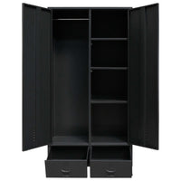 Thumbnail for Kleiderschrank Metall Industrie-Stil 90 x 40 x 180 cm Schwarz