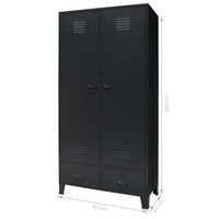 Thumbnail for Kleiderschrank Metall Industrie-Stil 90 x 40 x 180 cm Schwarz