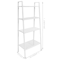 Thumbnail for Leiter-Bücherregal 4 Ebenen Metall Weiß