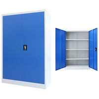 Thumbnail for Büroschrank Metall 90x40x140 cm Grau und Blau