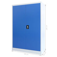 Thumbnail for Büroschrank Metall 90x40x140 cm Grau und Blau