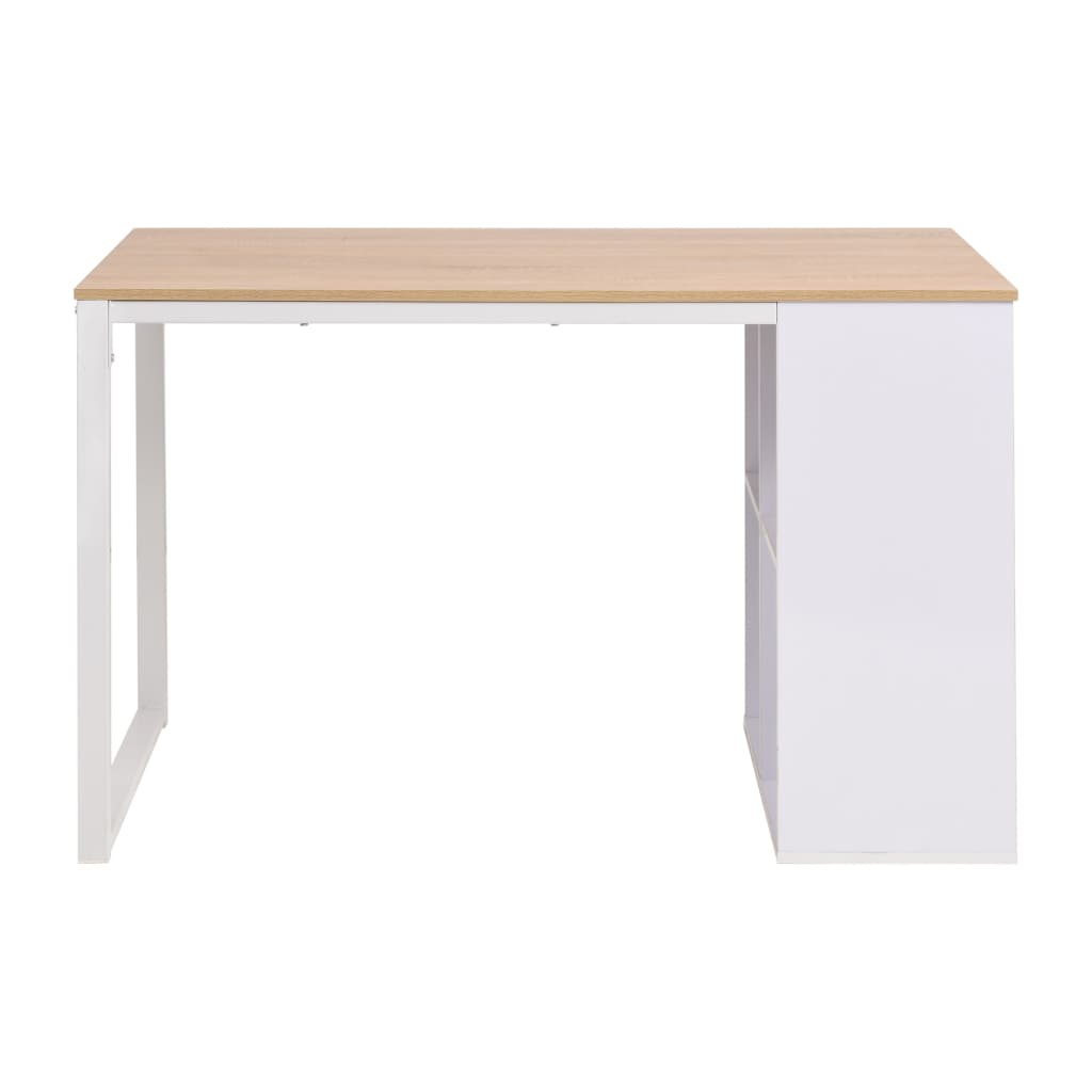 Schreibtisch 120×60×75 cm Eichenbraun und Weiß