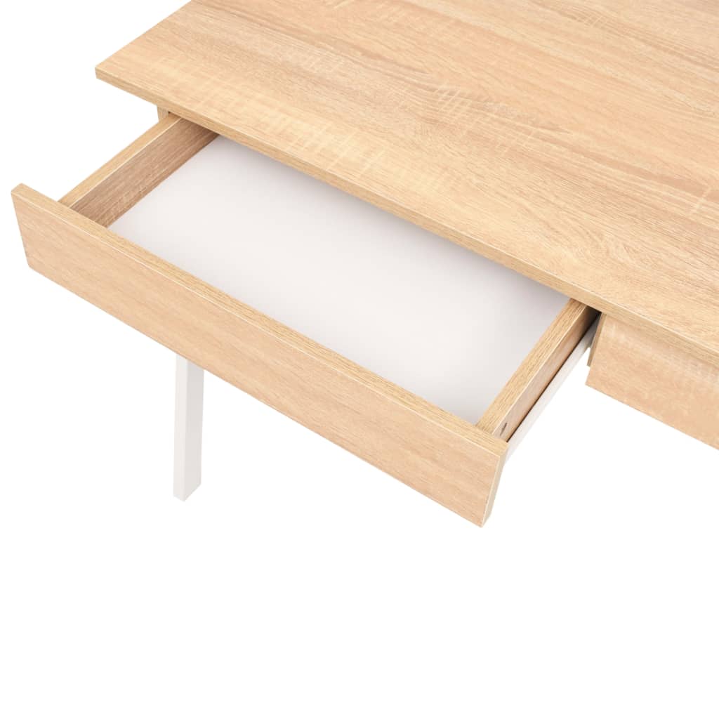 Schreibtisch 110×55×75 cm Eichenbraun und Weiß