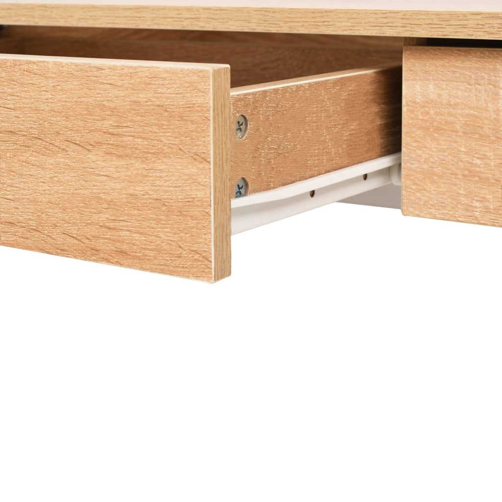 Schreibtisch 110×55×75 cm Eichenbraun und Weiß