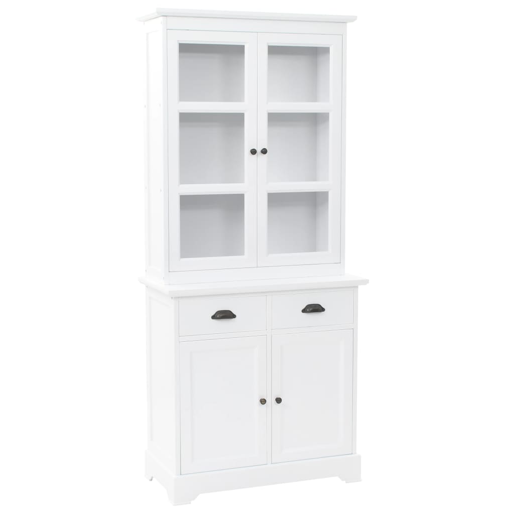 Vitrinenschrank Anrichte mit 4 Türen MDF Kiefer 80x40x180 cm