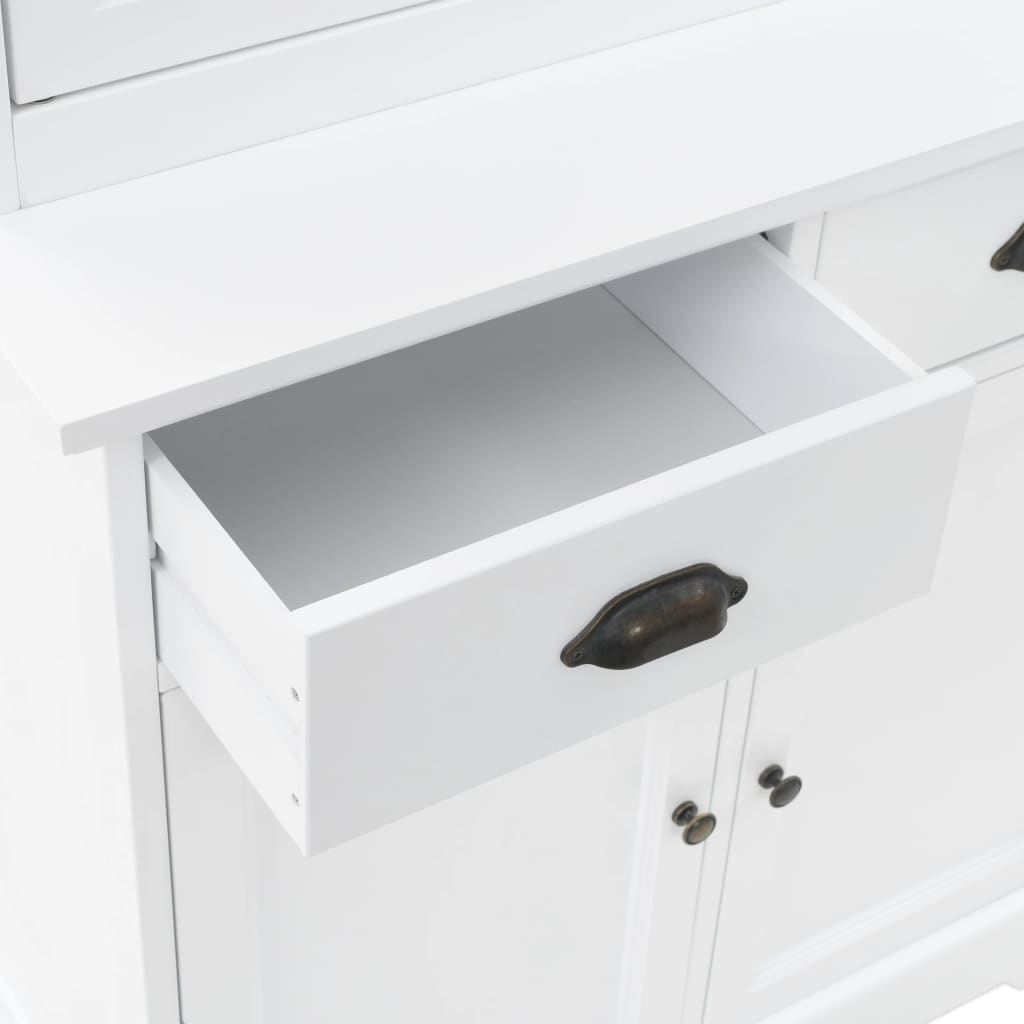 Vitrinenschrank Anrichte mit 4 Türen MDF Kiefer 80x40x180 cm
