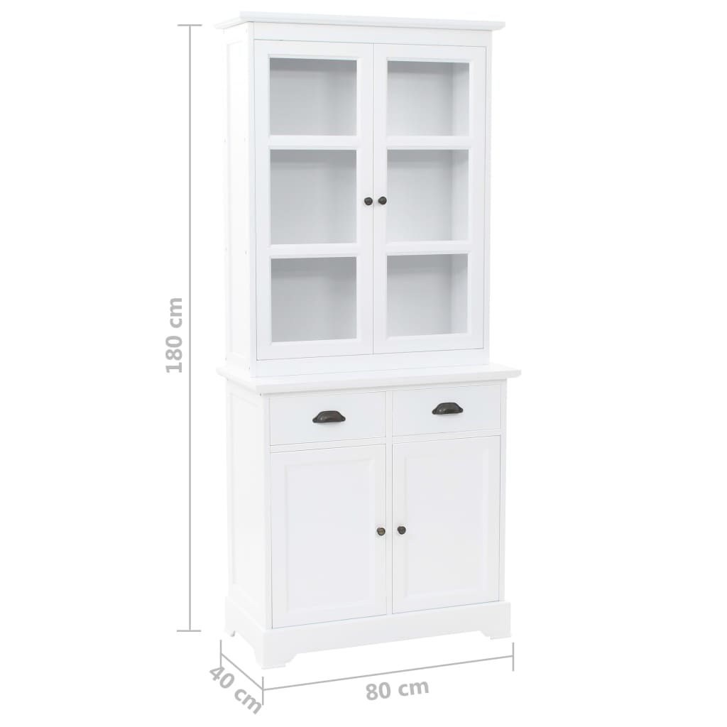 Vitrinenschrank Anrichte mit 4 Türen MDF Kiefer 80x40x180 cm