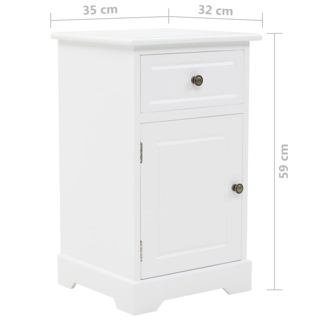Nachttisch MDF und Kiefernholz 35 x 32 x 59 cm
