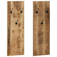Thumbnail for Wandgarderobe 2 Stk. Mangoholz Massiv 36x110x3 cm