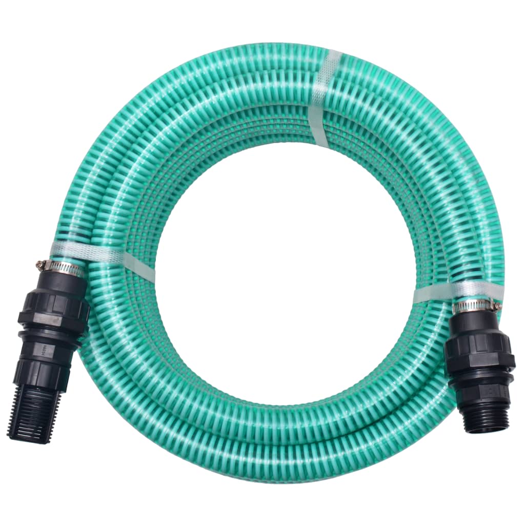 Saugschlauch mit Anschlüssen 4 m 22 mm Grün