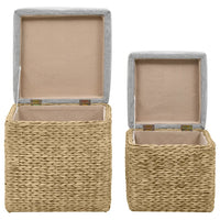 Thumbnail for Ottoman-Set 2 Stk. Seegras Grau