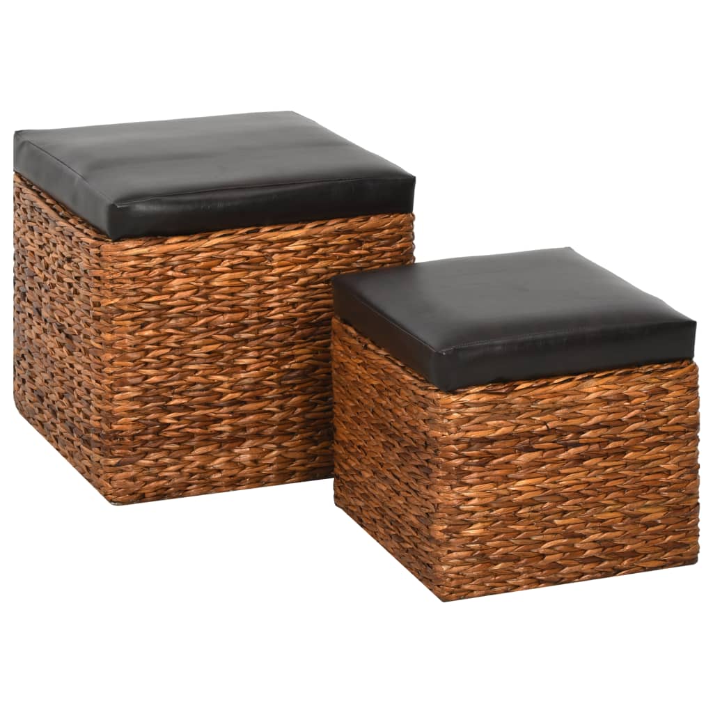 Ottoman-Set 2 Stk. Seegras Braun
