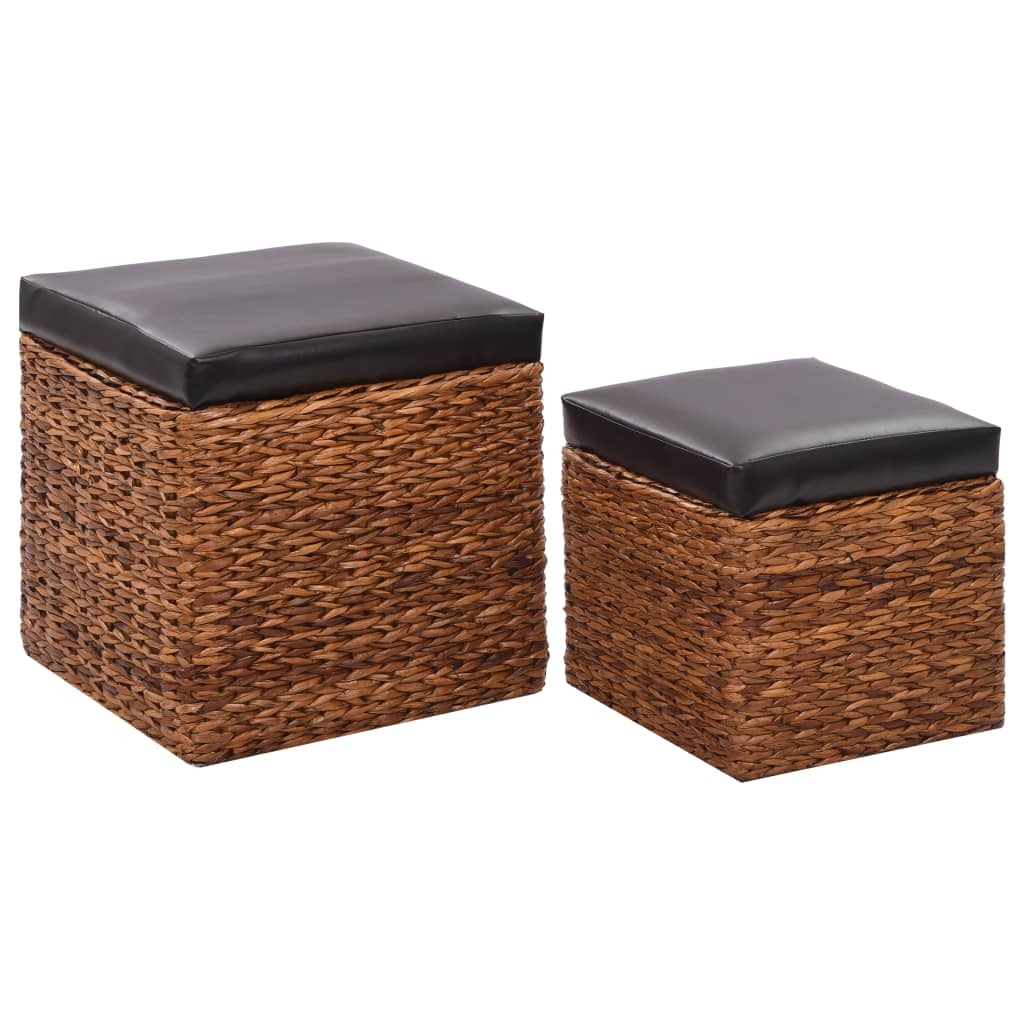 Ottoman-Set 2 Stk. Seegras Braun