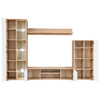 Thumbnail for TV-Wohnwand mit LED-Leuchten Sonoma Eiche und Weiß