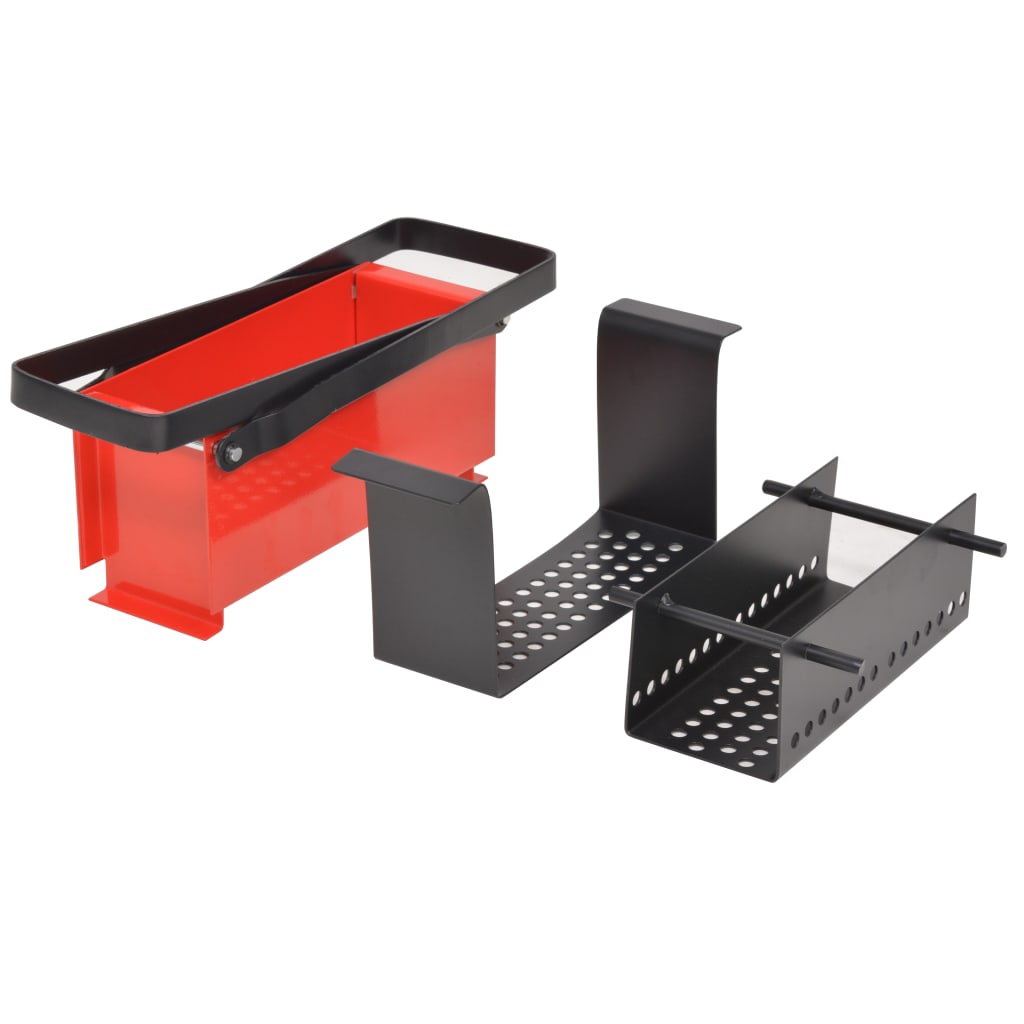 Papierbrikettpresse Stahl 34 x 14 x 14 cm Schwarz und Rot