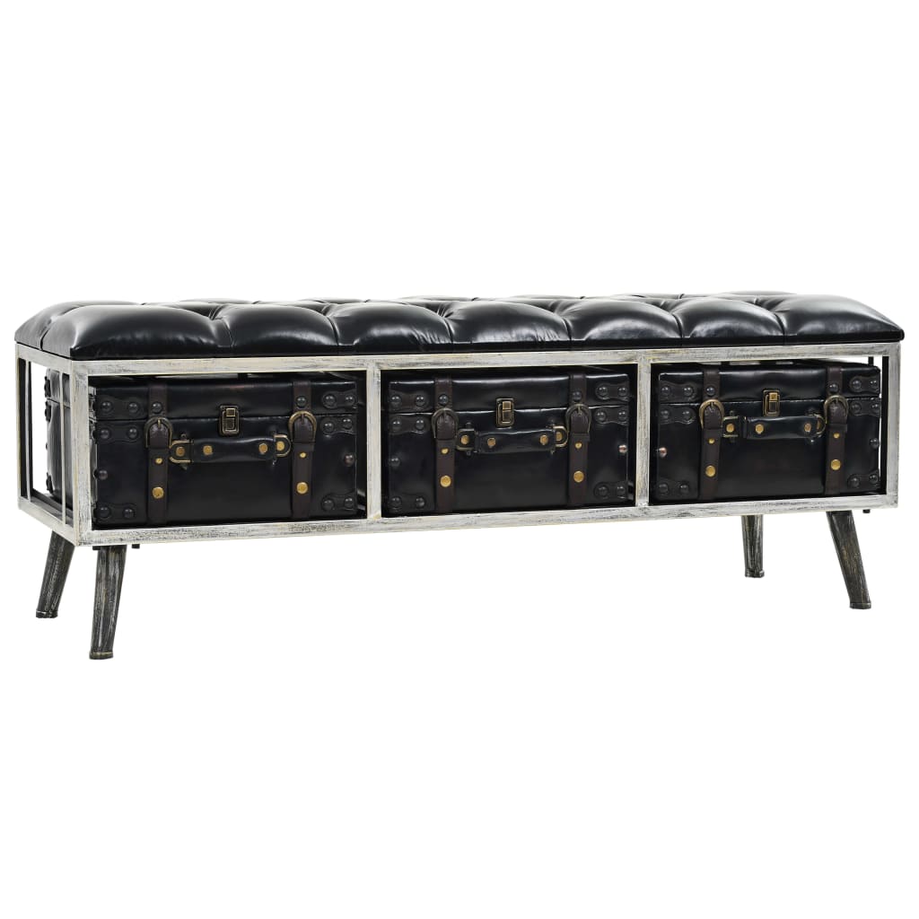 Aufbewahrungsbank MDF und Kunstleder 120 x 41 x 46,5 cm